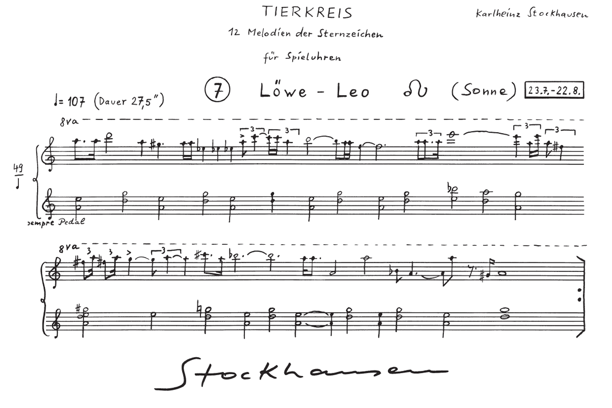 KARLHEINZ STOCKHAUSEN: ZODIAC Music Boxes KARLHEINZ STOCKHAUSEN: ZODIAC Music Boxes